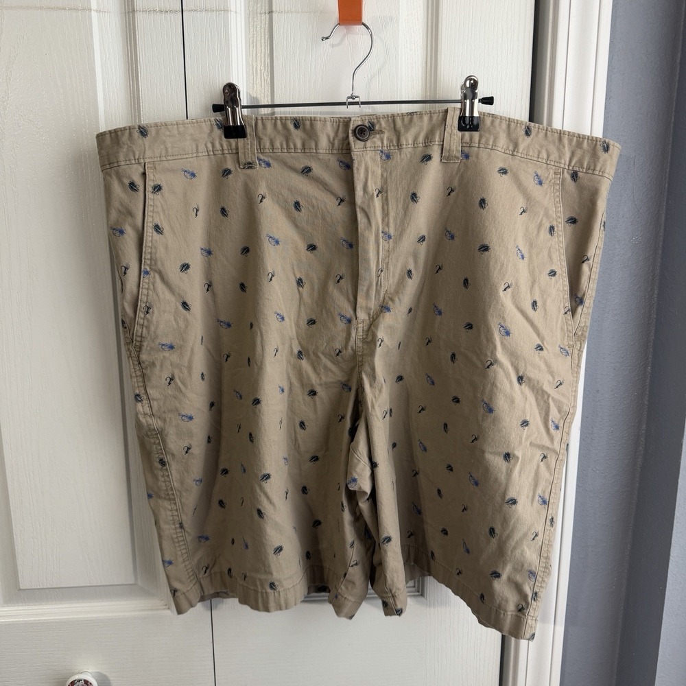 Magellan Fly Fishing All over Print Shorts Men's Size 44 Travel Preppy Outdoor